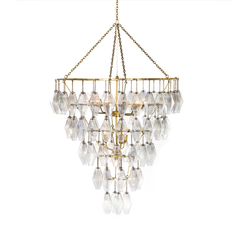 Adeline Large Round Chandelier-Gold Leaf