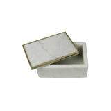 Loren Marble Box with Brass Edges