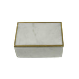 Loren Marble Box with Brass Edges