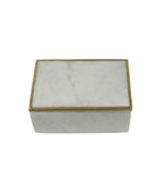 Loren Marble Box with Brass Edges