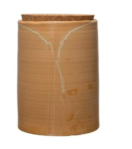 Stoneware Canister with Cork Lid