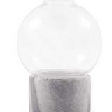 Round Medium Glass Dome Vase on Marble Base