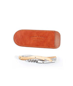 Olivewood Small Corkscrew in Leather Pouch