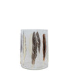 Enameled Feather Hurricane Vase