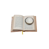Metal & Glass Paperweight/Magnifying Glass