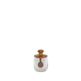 Mini Honey Jar, Teak and Glass