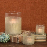 Enameled Large Sand Hurricane Vase