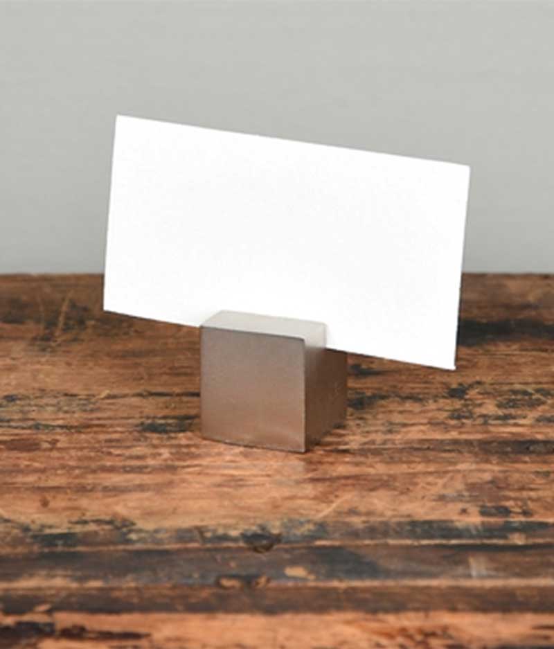 Cast Iron Cube Place Card Holder
