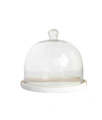 Marble & Wood Glass Cloche