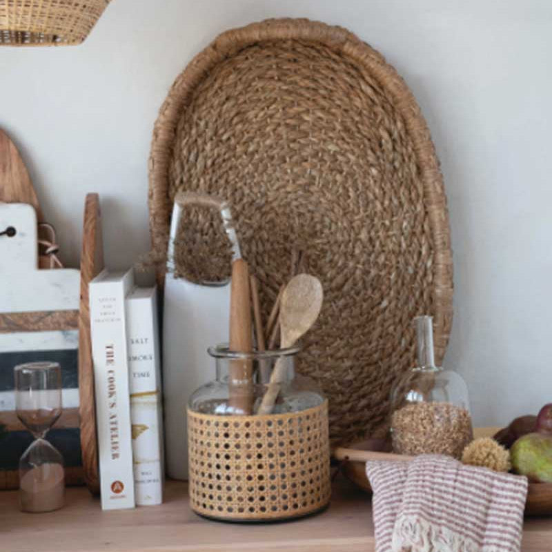 Hand Woven Trays with Handles