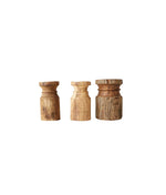 Reclaimed Wood Carved Candle Holder